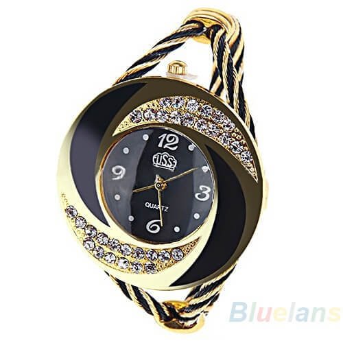 Relógio Pulseira Bracelete Feminino Social (Preto)