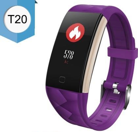 Relogio Pulseira Bracelete Inteligente Smartwatch T20 Plus Android e Ios Roxo