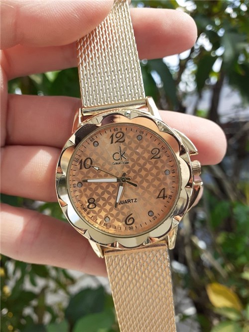Relógio Pulseira de Silicone Dourado/dourado 4718