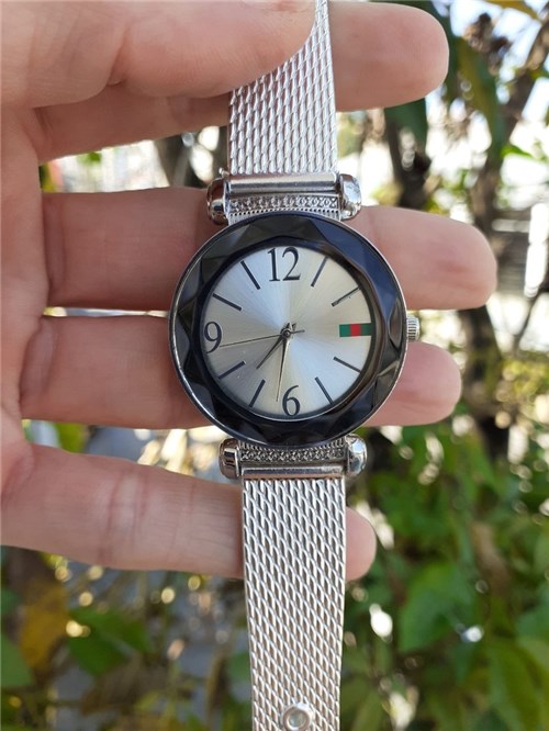 Relógio Pulseira de Silicone Prata/prata 4711