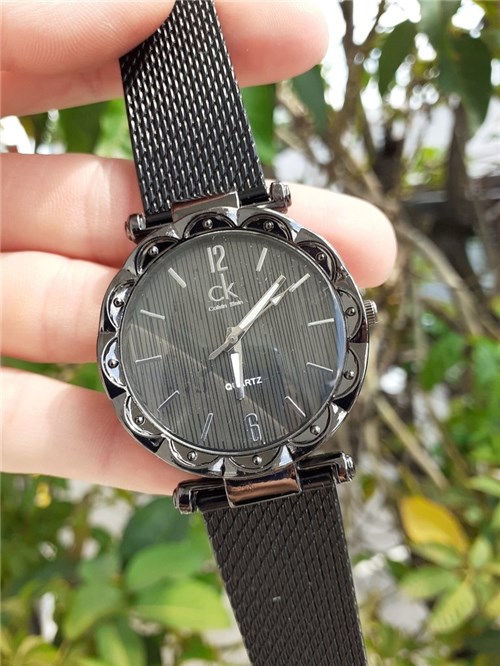 Relógio Pulseira de Silicone Preto/prata 4717