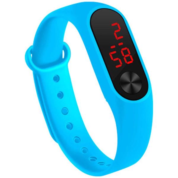 Relógio Pulseira Silicone Digital Led Sport Adulto Infantil Azul Bebê M3 - Daf