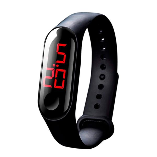 Relógio Pulseira Silicone Digital Led Sport Adulto Infantil Preto - Top