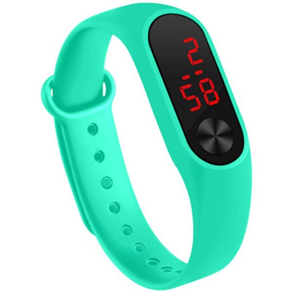 Relógio Pulseira Silicone Digital Led Sport Adulto Infantil Turquesa M3 - Daf