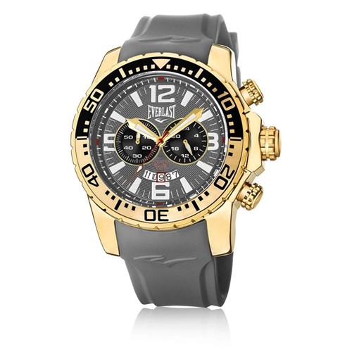 Relógio Pulso Everlast Cronografo Aço Dourado/Cinza