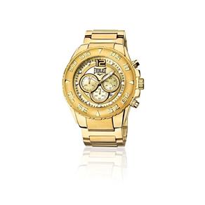 Relógio Pulso Everlast Masculino Cronografo Aço Dourado E631