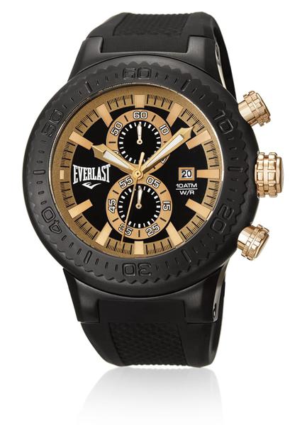 Relógio Pulso Everlast Masculino Cronografo Aço Preto E585