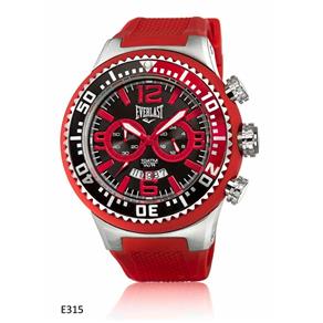 Relógio Pulso Everlast Masculino Vermelho Cronografo E315
