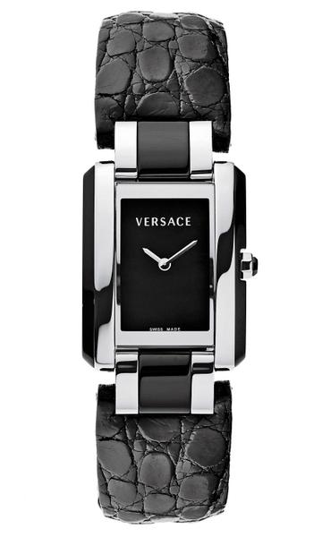 Relogio Pulso Feminino Versace V121 Caixa Aço Pulseira Couro