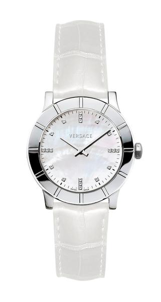 Relogio Pulso Feminino Versace V184 Caixa Aço Pulseira Couro