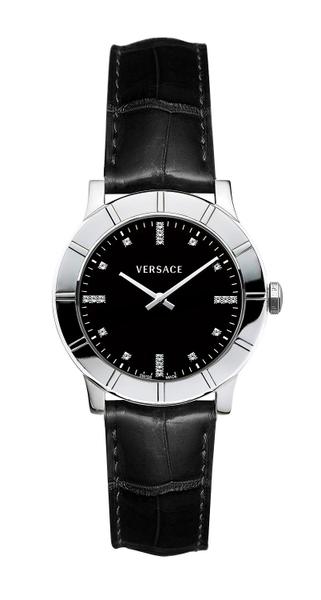 Relogio Pulso Feminino Versace V185 Caixa Aço Pulseira Couro