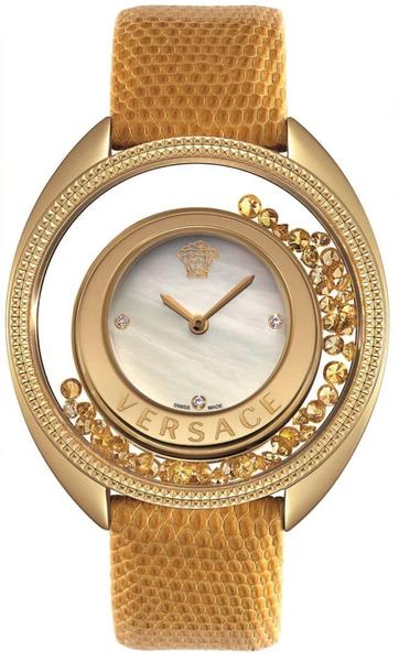 Relogio Pulso Feminino Versace V253 Caixa Aço Pulseira Couro