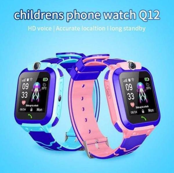Relógio Q12 Inteligente Infantil SOS Smartwatch Prova D'Agua Azul - Ebai