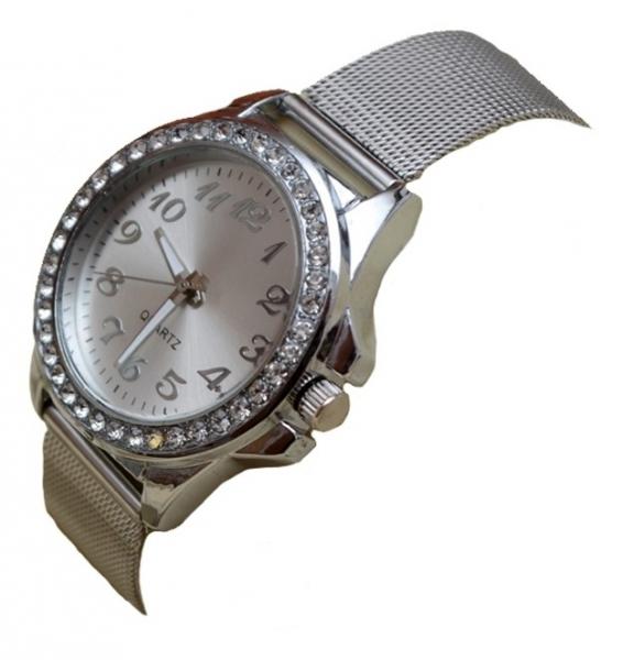 Relógio Quartz em Metal Inoxidável Feminino - Prata
