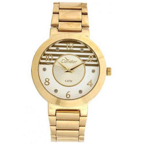 Relogio Quartz Feminino Condor 5 Atm Dourado Promoção