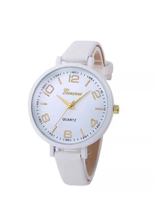 Relógio Quartz Geneva Color (Branco)