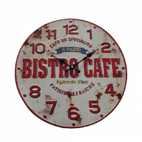 Relógio Retrô Bistro Cafe - 40 Cm