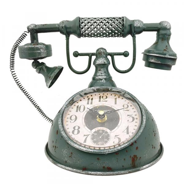 Relógio Retrô Formato Telefone Antigo Vintage de Ferro - Retrô Vintage