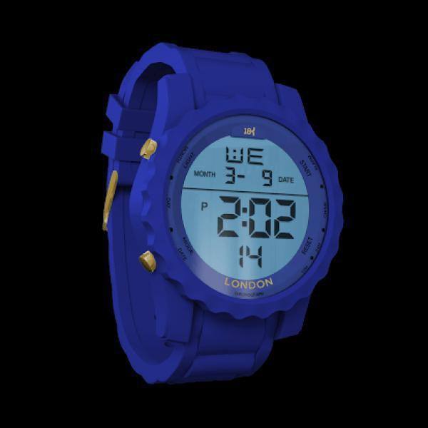 Relogio Ronaldinho Movement Pulseira em Silicone Vidro em Cristal - Azul - *Ctmd Ti