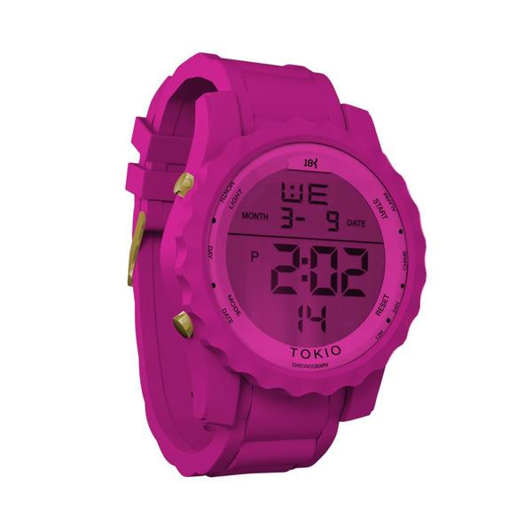 Relogio Ronaldinho Movement Pulseira em Silicone Vidro em Cristal - Rosa - *Ctmd Ti