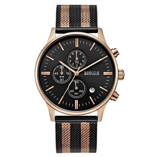 Relógio Rose Gold Two-Tone Malha de Aço (Modelo 01)