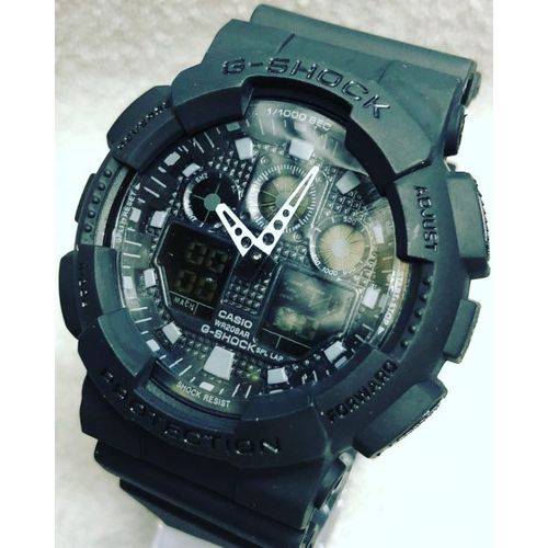 Relógio S-Shock Black Fosco 100 – Moda Masculina- Quartz- Pulseira Preta – Caixa Preta - Cravado