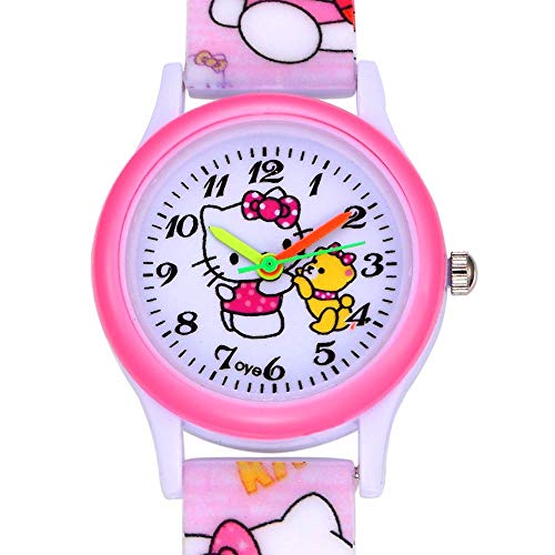 Relogio Saat Montre Enfant Silicone Hello Kitty