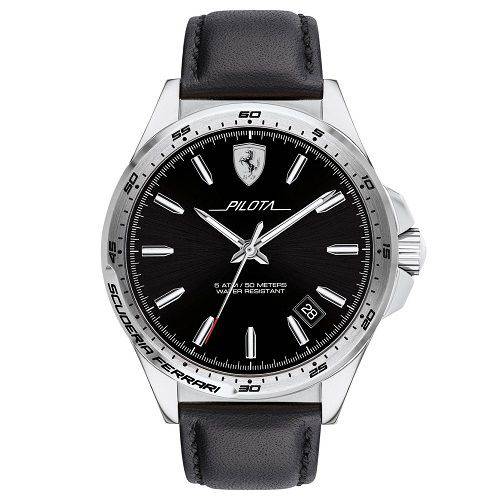 Relógio Scuderia Ferrari Masculino Couro Preto - 830523