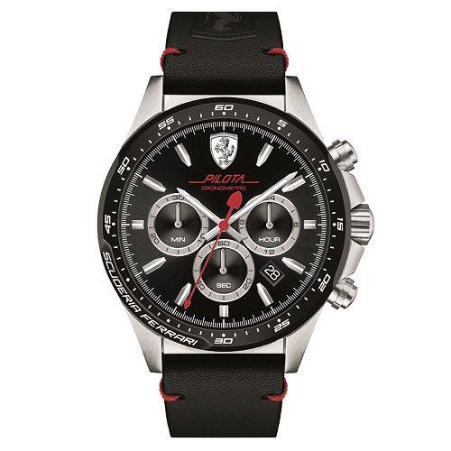 Relógio Scuderia Ferrari Masculino Couro Preto - 830389