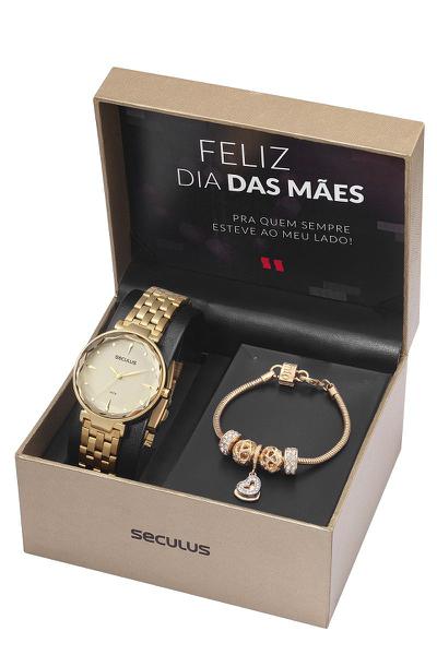 Relógio Seculus Feminino 77068LPSKDS2K1 com uma Pulseira - Coleção dia das Mães