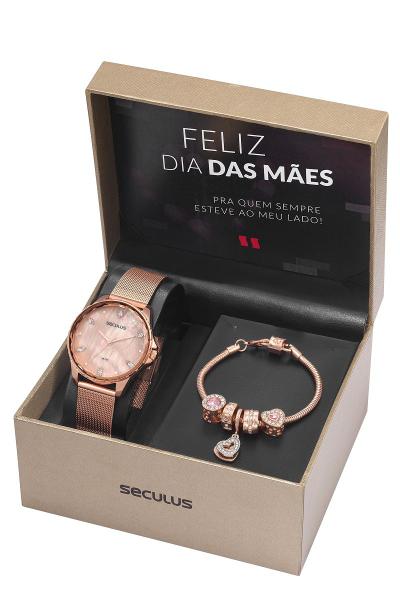 Relógio Seculus Feminino 77069LPSKRS2K1 com uma Pulseira