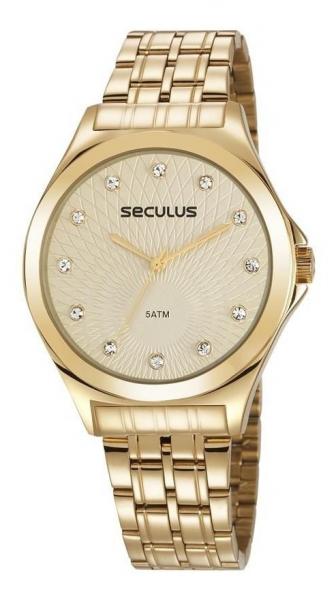 Relógio Seculus Feminino Analógico Dourado 23630lpsvds1