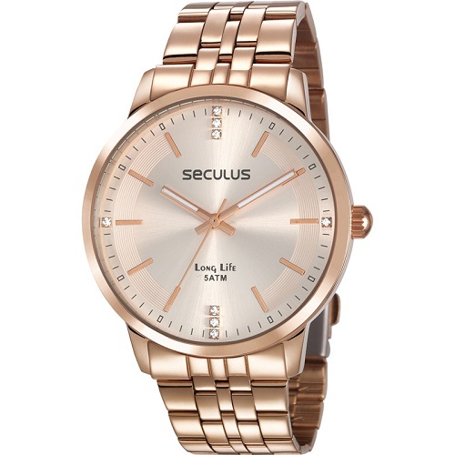 Relógio Seculus Feminino Analógico Rosé 28942LPSVRA2 - Mondaine