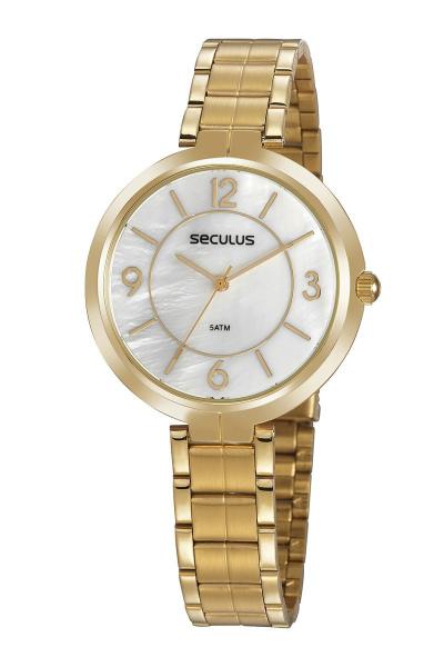 Relógio Seculus Feminino Clássico Vintage Dourado 77053LPSVDS1