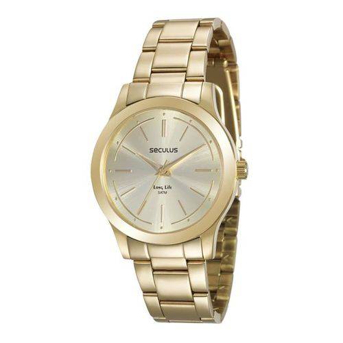 Relógio Seculus Feminino Dourado 77003lpsvda1