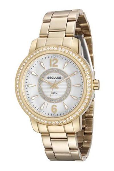 Relógio Séculus Feminino Dourado Cristais 28845lpsvds1 - Seculus