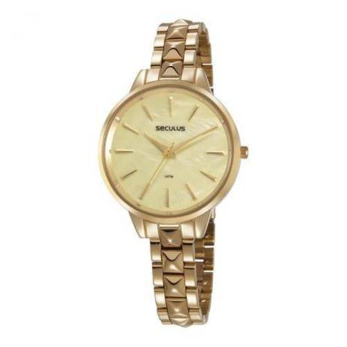 Relógio Seculus Feminino Fashion Dourado 77029lpsvds1