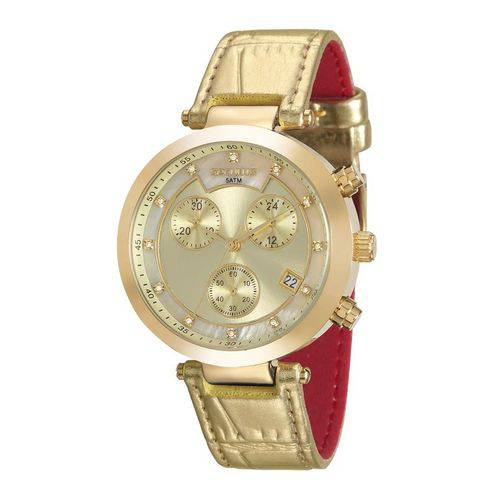 Relógio Seculus Feminino Ref: 20450lpsvdr4 Cronógrafo Dourado