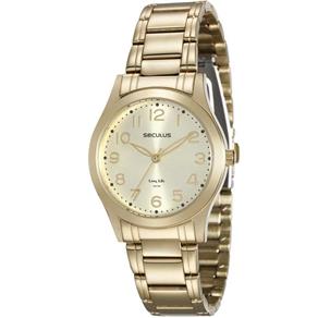 Relógio Seculus Feminino Ref: 20488lpsvda1 Casual Dourado