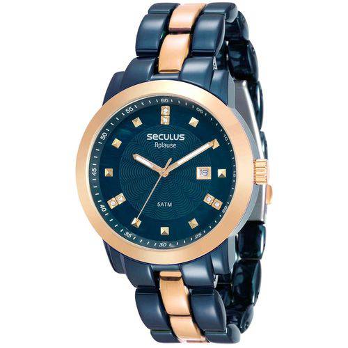 Relógio Seculus Feminino Ref: 20422lpsvla4 Fashion Azul