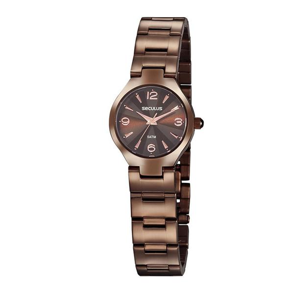 Relógio Seculus Feminino Ref: 20873lpsvms3 Social Chocolate