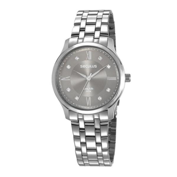 Relógio Seculus Feminino Ref: 77007l0svna2 Fashion Prateado