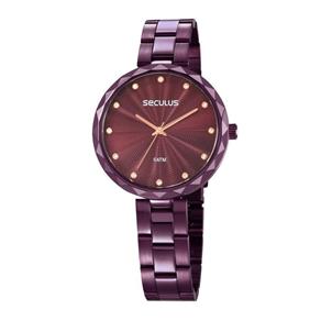 Relógio Seculus Feminino Ref: 77039lpskfs2 Fashion Roxo