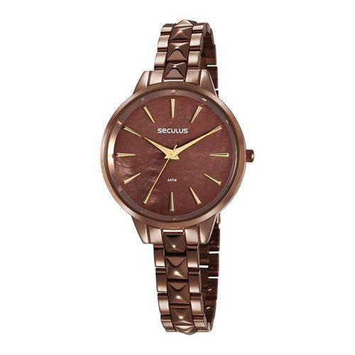 Relógio Seculus Feminino Ref: 77029lpsvms4 Fashion Chocolate