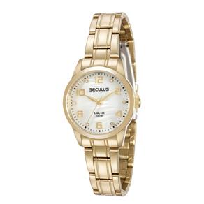 Relógio Seculus Feminino Ref: 28910lpsvda1 Social Dourado