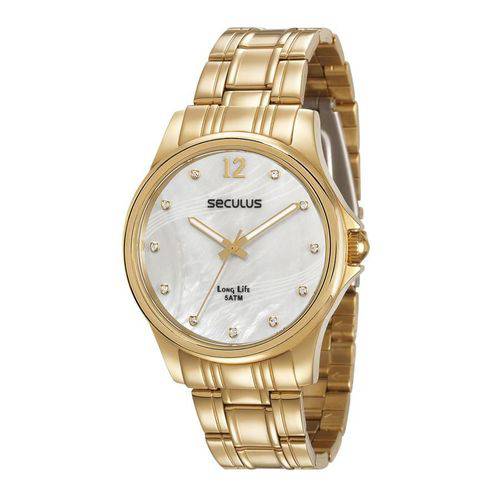 Relógio Seculus Feminino Ref: 28943lpsvda1 Casual Dourado