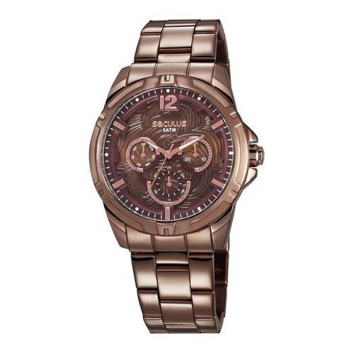 Relógio Seculus Feminino Ref: 28971lpsvms3 Multifunção Chocolate