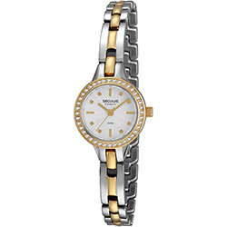 Relógio Seculus Feminino Social Prata com Dourado - 48079LPSTBA2