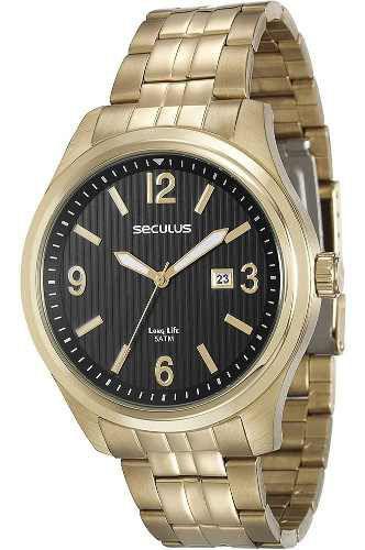 Relógio Seculus Masculino 20358gpsvda1 Dourado Garantia