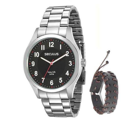 Relógio Seculus Masculino 28888g0svna1k1 + Pulseira